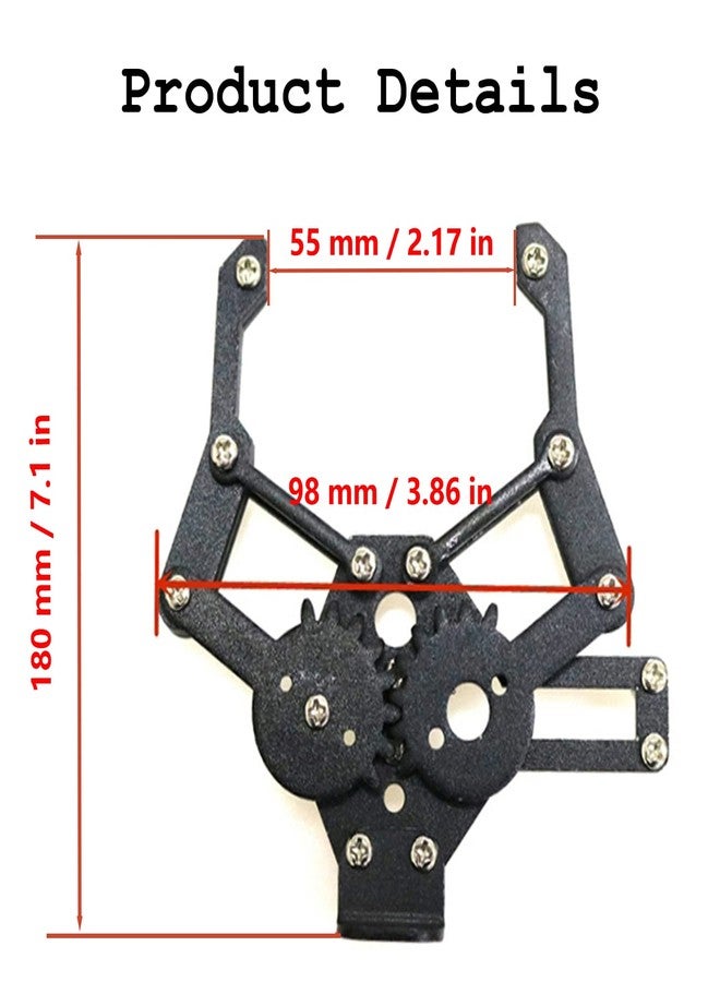 Swaytail Premium Metal Robot Mechanical Claw/Clamp Arm/Gripper with High Torque Servo, Robotics Part/Accessory Model for Arduino/Raspberry pi/Microbit to Clip/Carry, DIY AI ROS STEAM Education - Image 3
